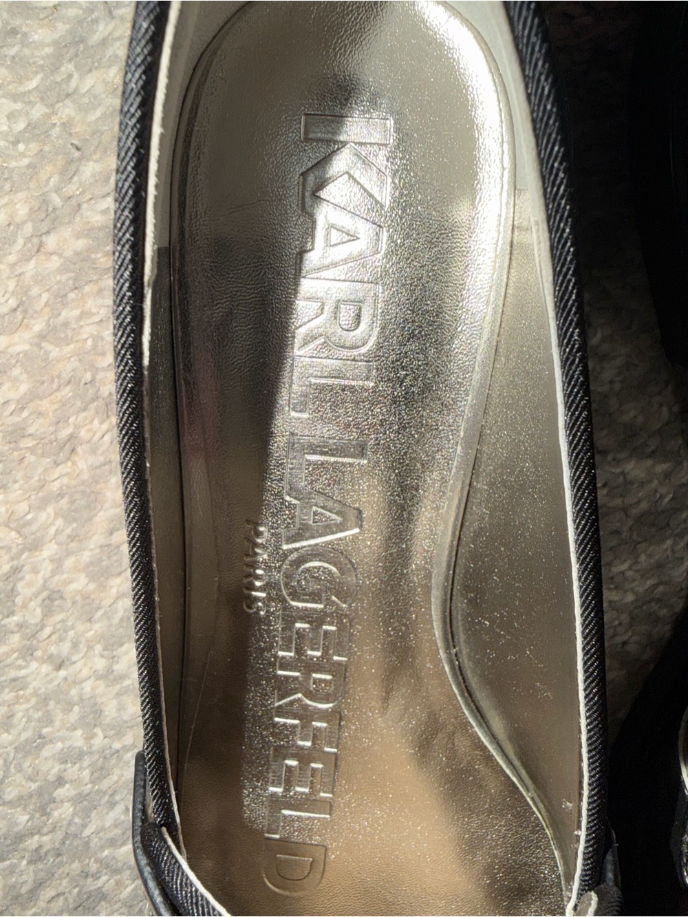 Karl Lagerfeld Paris Rylyn Silver Loafers - Picture 4 of 8
